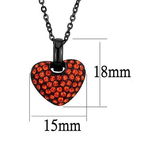 TK2791 - IP Black(Ion Plating) Stainless Steel Chain Pendant with Top