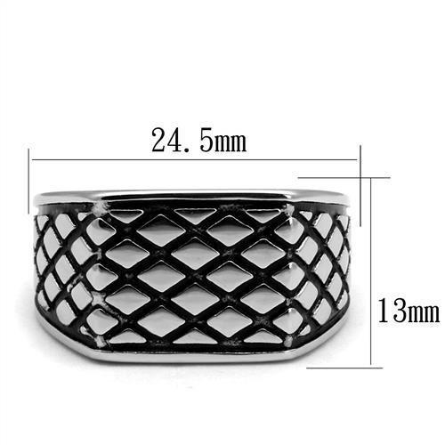 TK3009 - High polished (no plating) Stainless Steel Ring with Epoxy