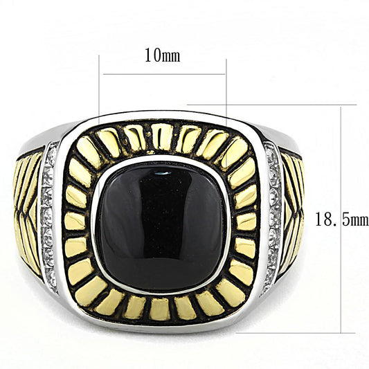TK3294 - Two-Tone IP Gold (Ion Plating) Stainless Steel Ring with
