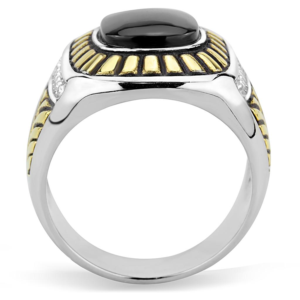 TK3294 - Two-Tone IP Gold (Ion Plating) Stainless Steel Ring with