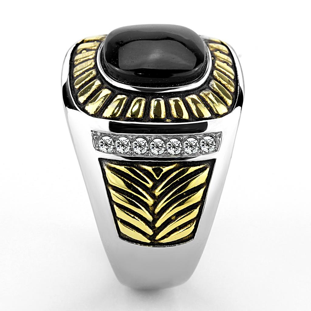 TK3294 - Two-Tone IP Gold (Ion Plating) Stainless Steel Ring with