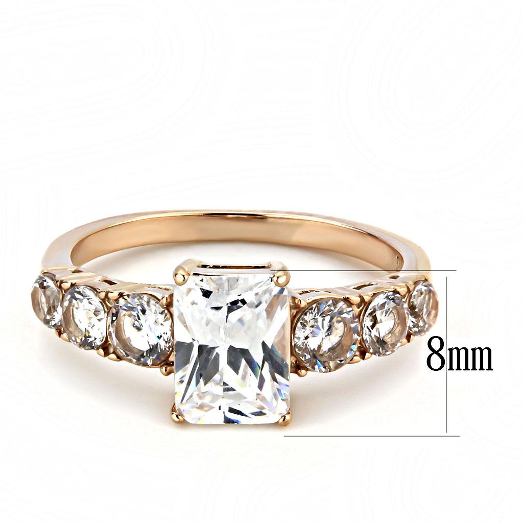 TK3517 - IP Rose Gold(Ion Plating) Stainless Steel Ring with AAA Grade