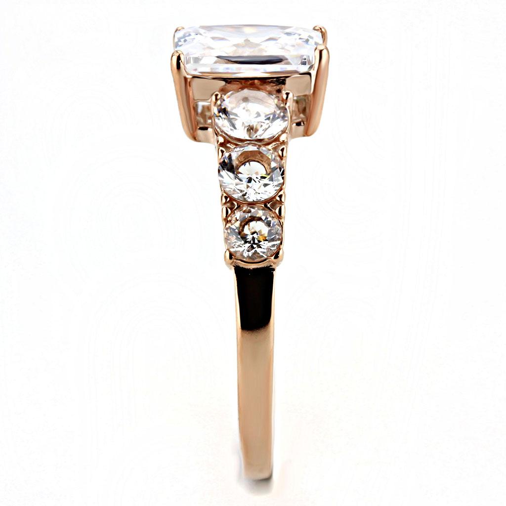 TK3517 - IP Rose Gold(Ion Plating) Stainless Steel Ring with AAA Grade