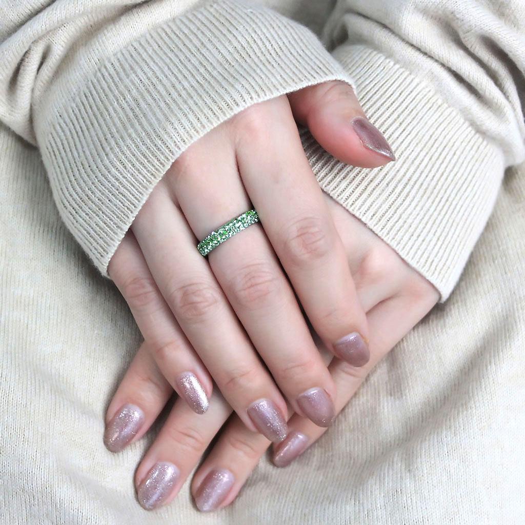 TK3537 - High polished (no plating) Stainless Steel Ring with Top