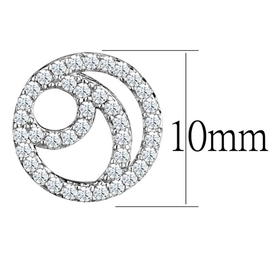 TS511 - Rhodium 925 Sterling Silver Earrings with AAA Grade CZ  in