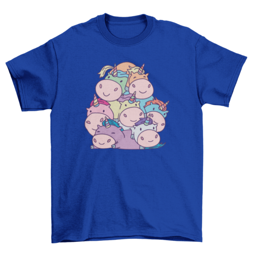 Cute unicorn pile t-shirt