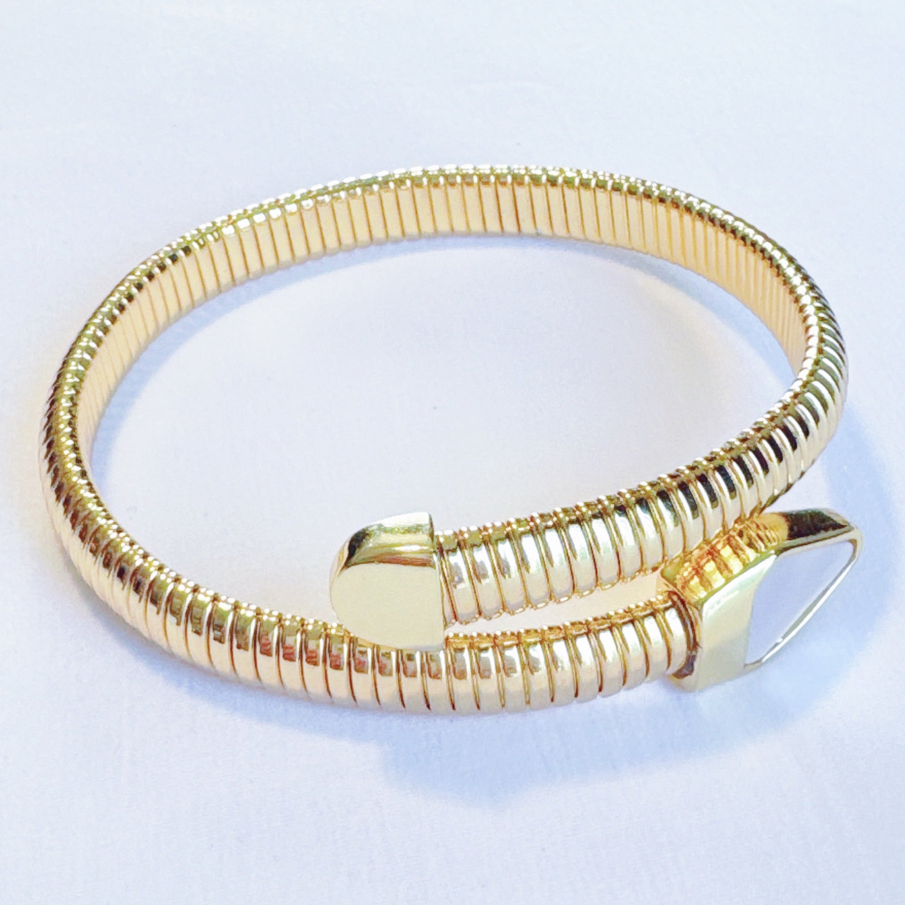 Viper Golden Coil Bangle Bracelet