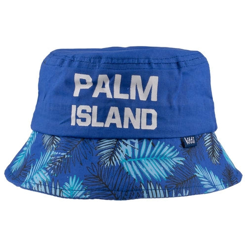 Summer Bucket Hat for Toddlers-Palm Island Artwork Kid Hat for 4-8