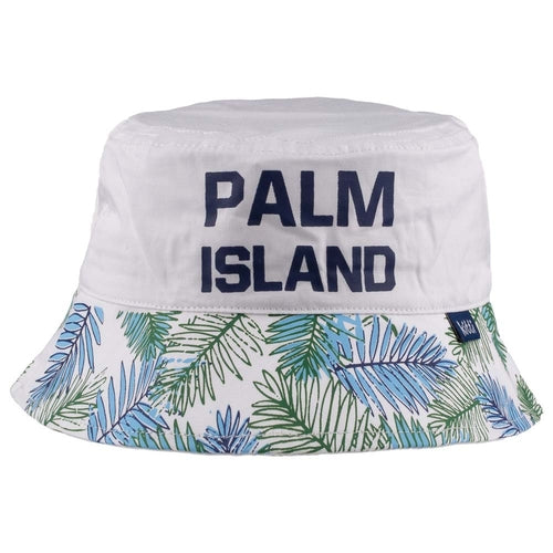 Summer Bucket Hat for Toddlers-Palm Island Artwork Kid Hat for 4-8