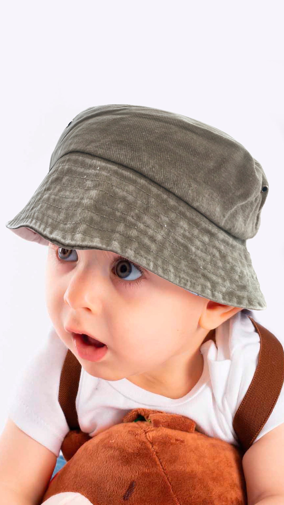 Bucket Hat for 4-8 Year Old Kids - Fedora Style Hat Faded Denim