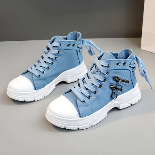 CanvasStep™ – Platform High-Top Sneakers with Zipper Details