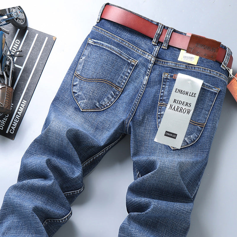 Men's Pants Straight Slim Stretch Business Casual Korean Style