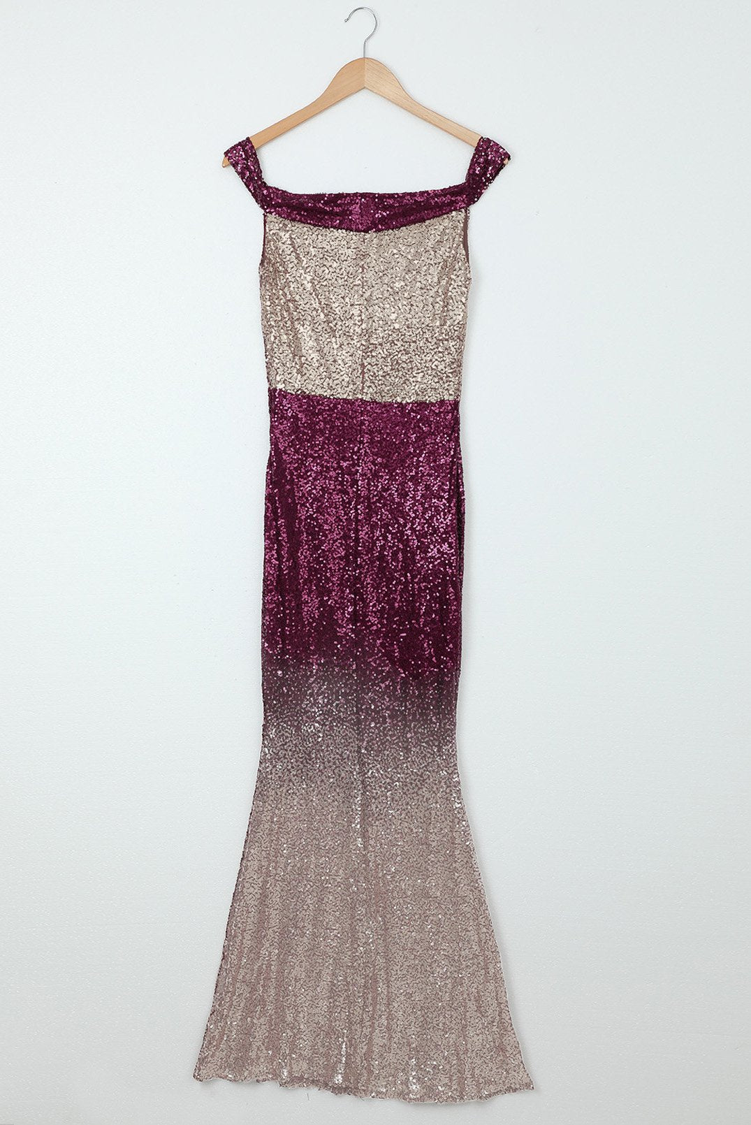 Off-the-shoulder Sequin Party Evening Maxi Dress