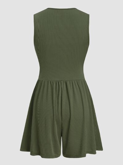 MUNSIEUR Ruched Plunge Romper - Luxury Sleeveless Jumpsuit for Women
