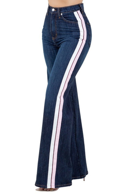 Wide Leg Jean with Stripe detail