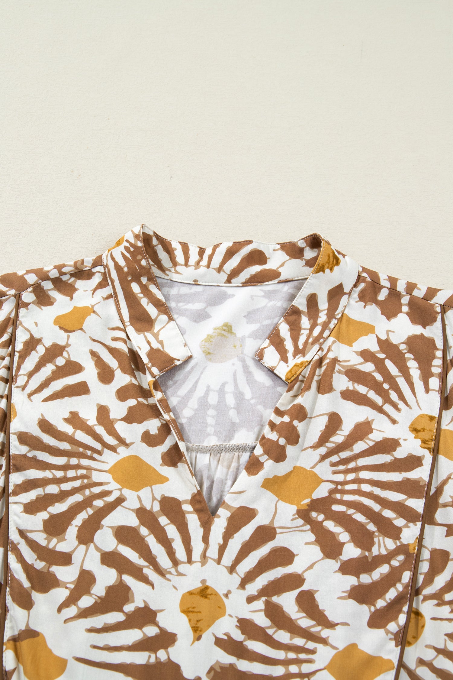 Plus Size Abstract Plant Long Sleeve Maxi Dress