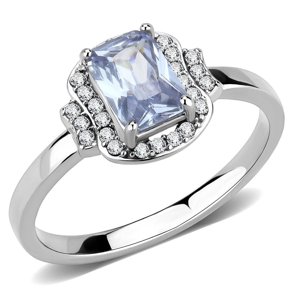 DA246 - High polished (no plating) Stainless Steel Ring with AAA Grade