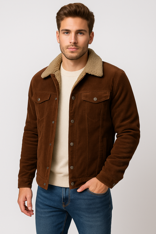NordWool™ – Corduroy Lapel Plush Jacket for Men