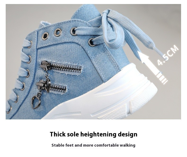 CanvasStep™ – Platform High-Top Sneakers with Zipper Details