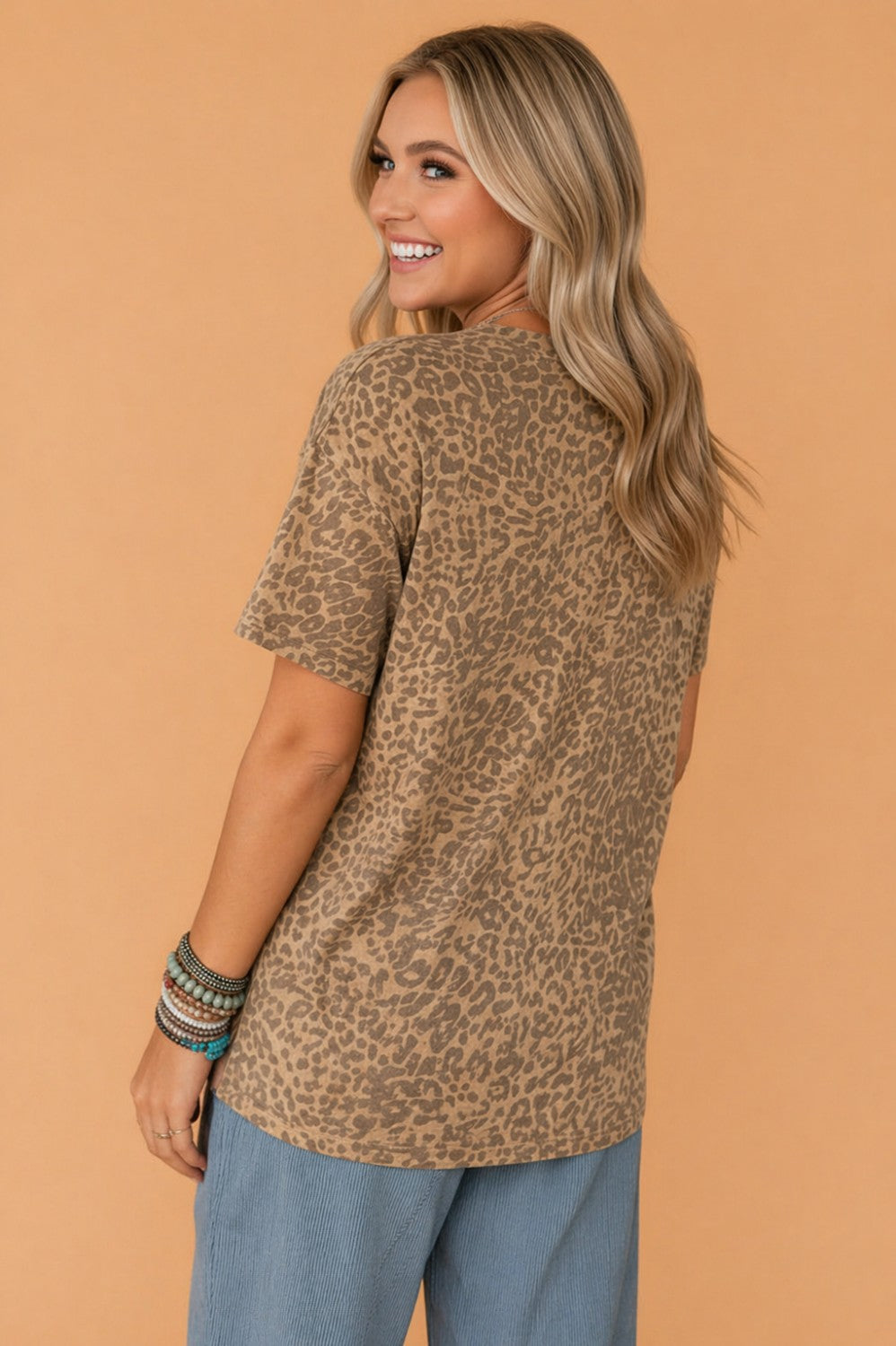 Leopard Retro Star Studded Short Sleeve Tee