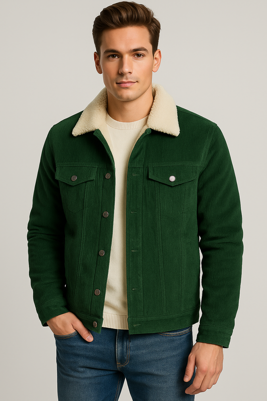 NordWool™ – Corduroy Lapel Plush Jacket for Men