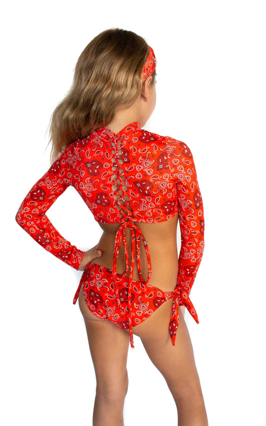 Bandana Bikini Crop Top Swimsuit