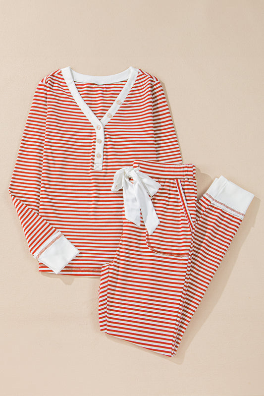 Christmas Stripe Top and Pants Lounge Set