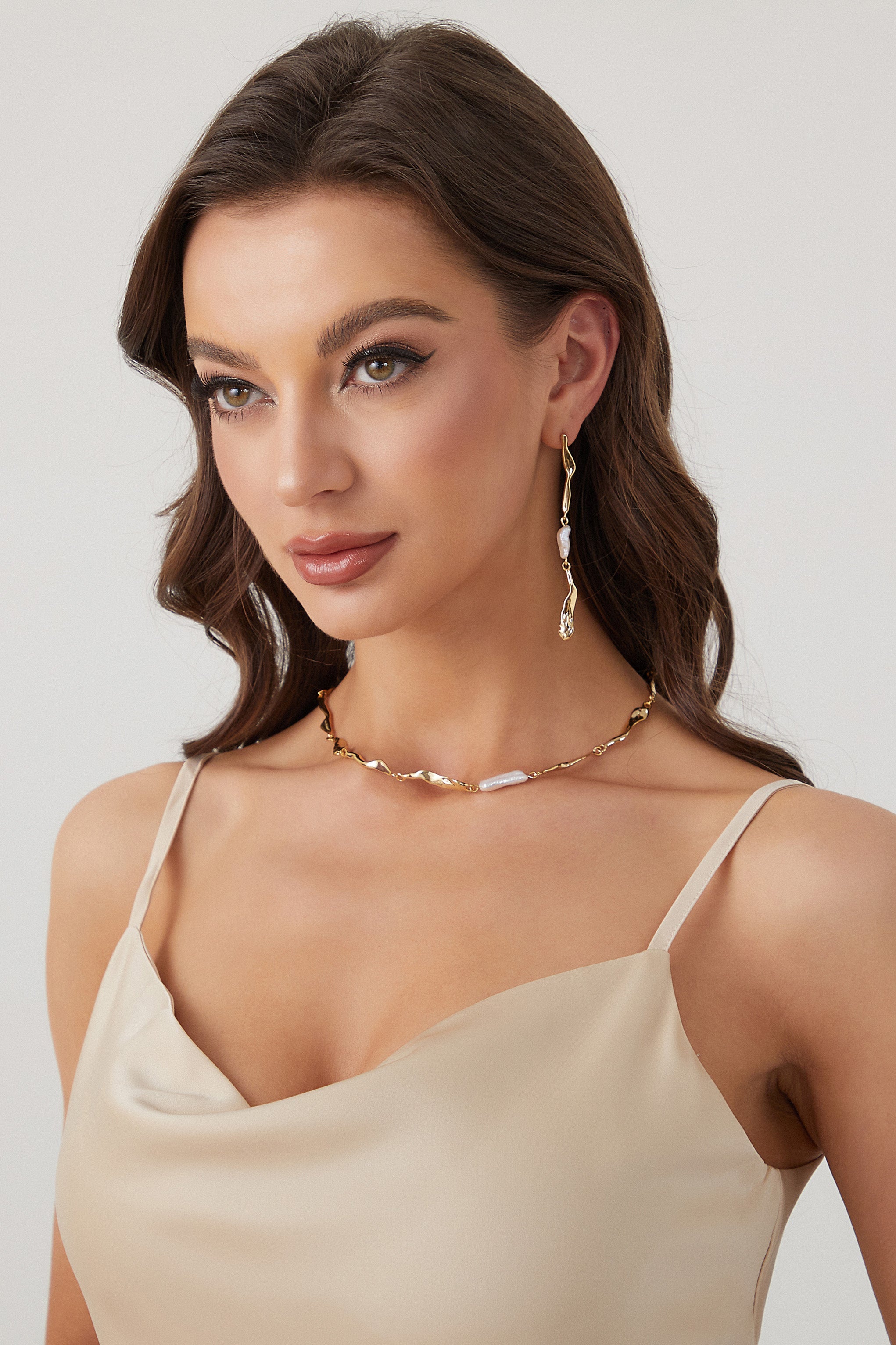 Molten Baroque Pearl Necklace