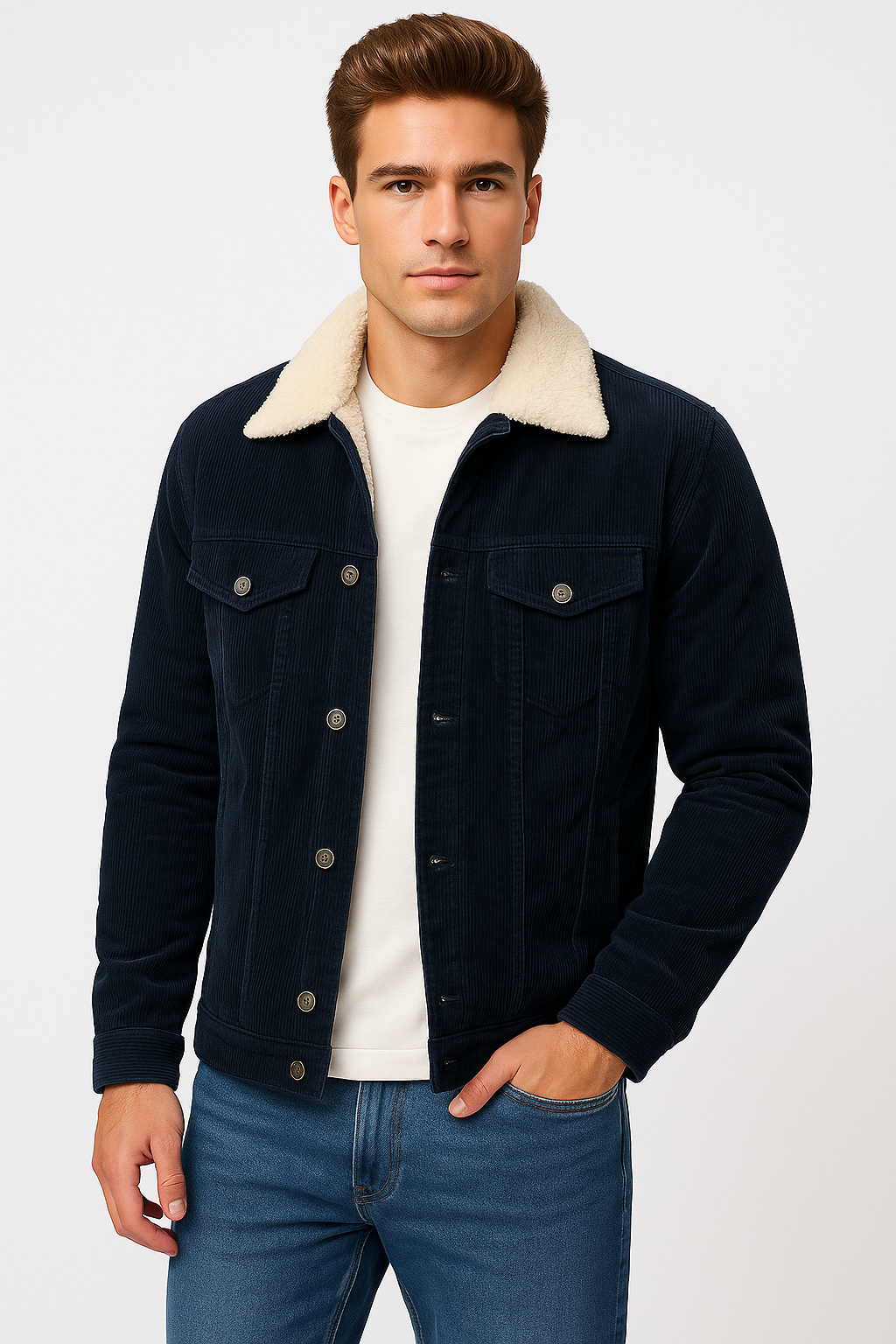 NordWool™ – Corduroy Lapel Plush Jacket for Men
