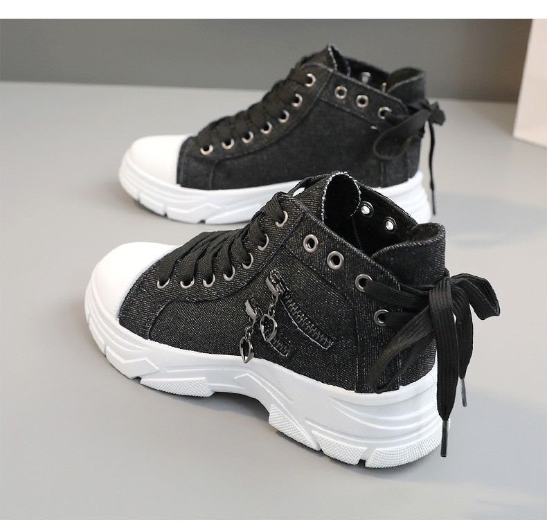 CanvasStep™ – Platform High-Top Sneakers with Zipper Details