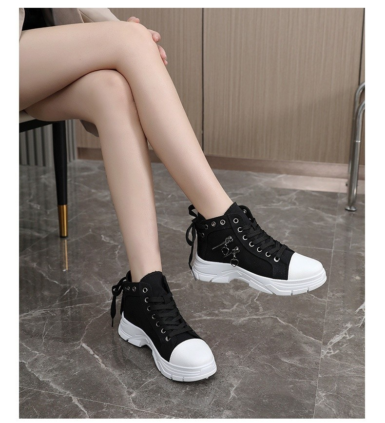 CanvasStep™ – Platform High-Top Sneakers with Zipper Details