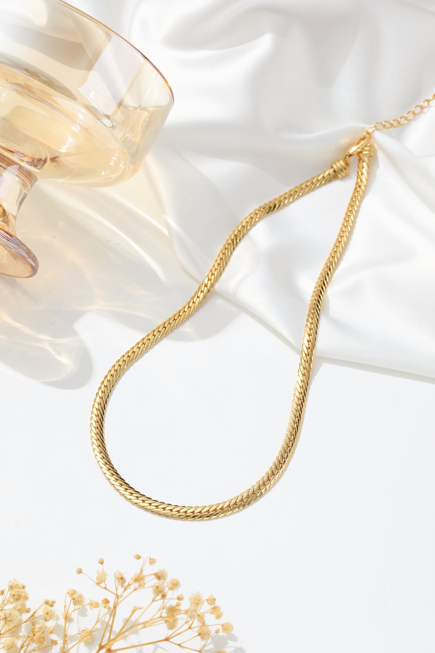 Gold Classic Herringbone Necklace