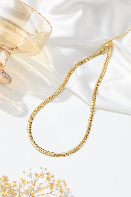 Gold Classic Herringbone Necklace