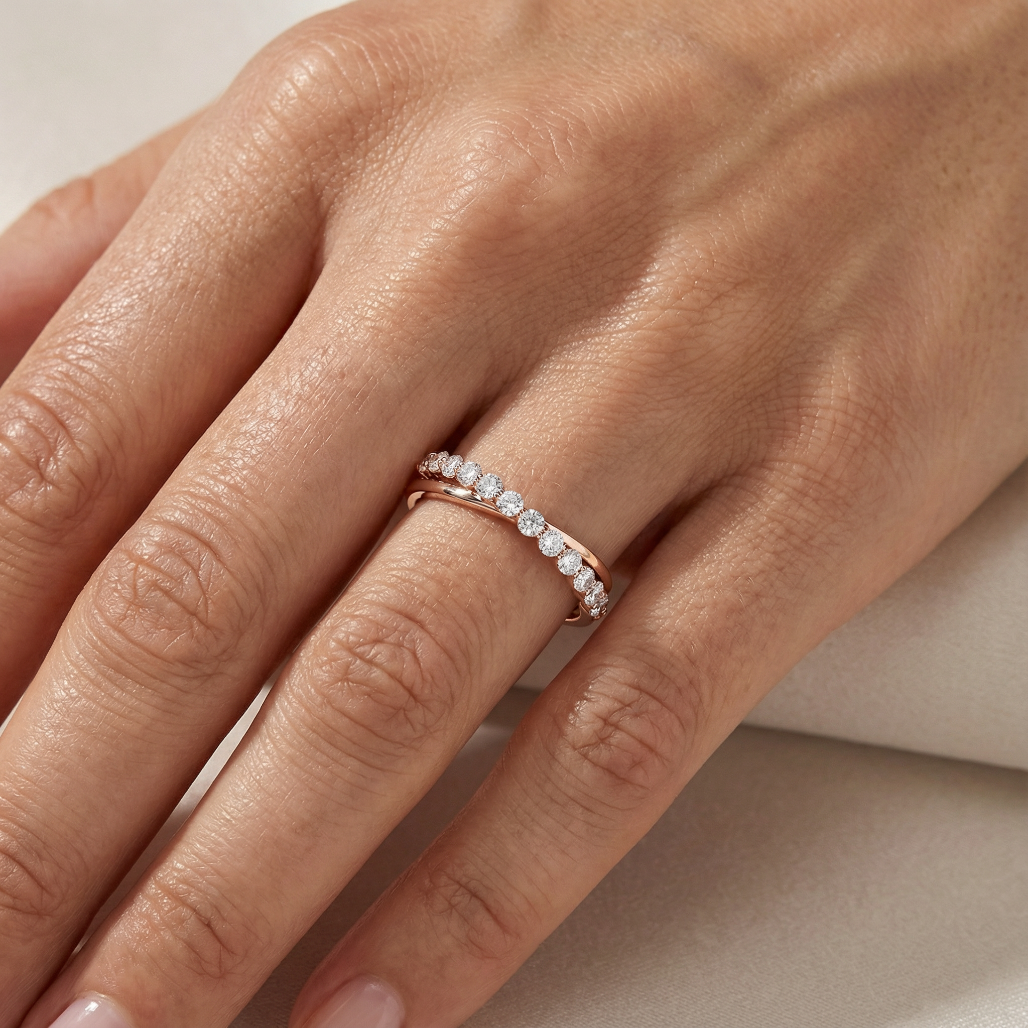 Women's 0.35ct Lab Diamond Stackable Band | 10K Rose Gold | Draco