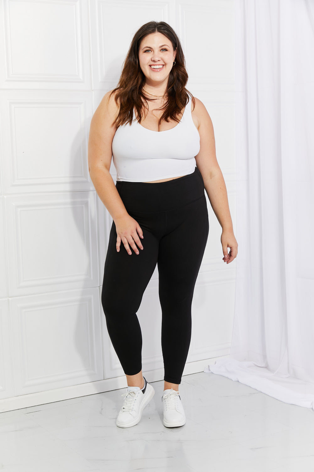 Leggings Depot Full Size Strengthen and Lengthen Reflective Dot Active