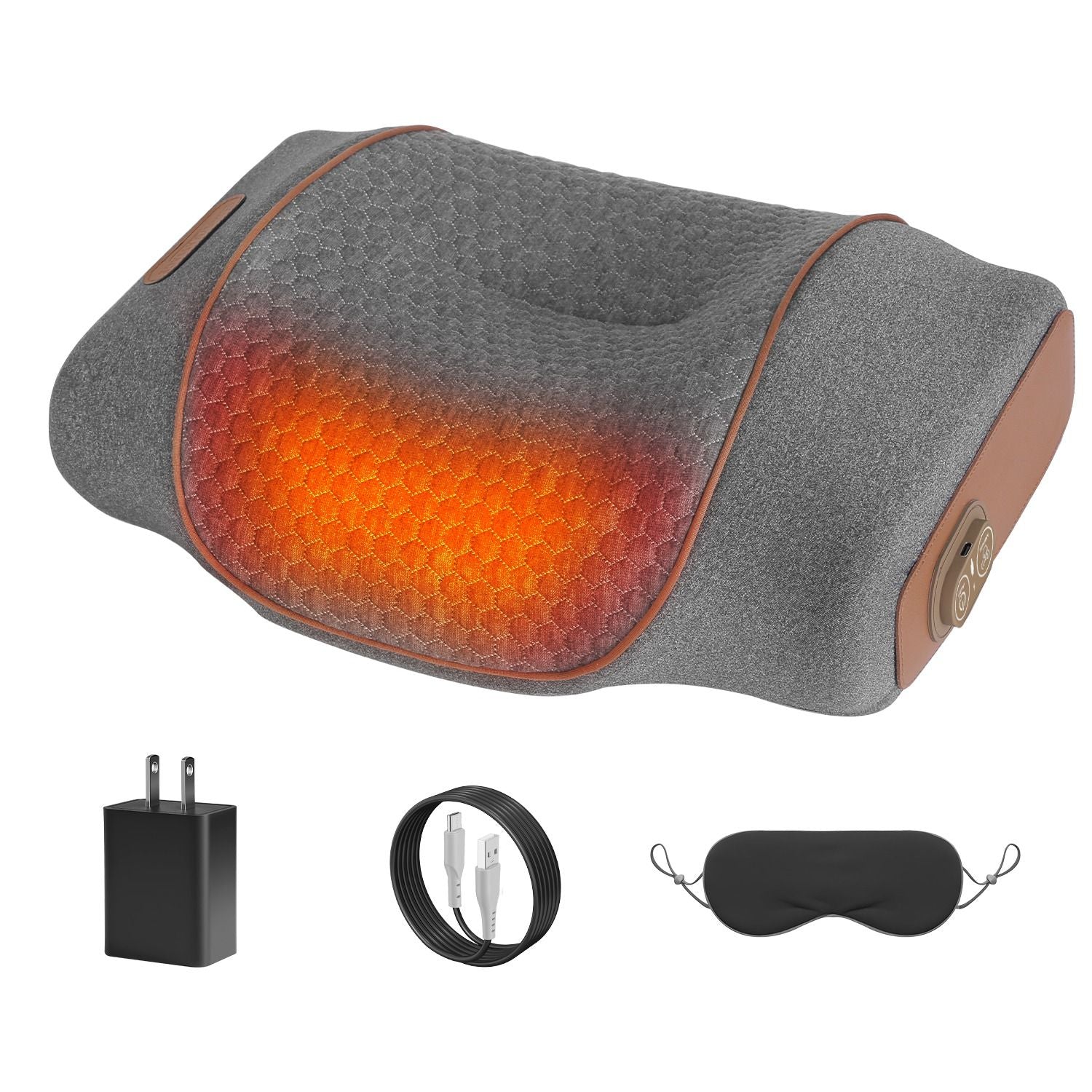 3-in-1 Neck Massager Pillow Ergonomic Massager with Heating Vibration