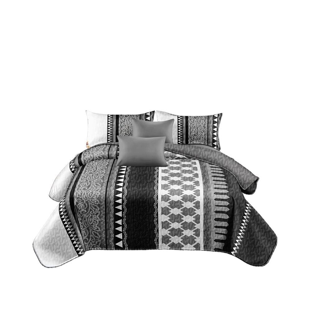 3-Piece Black & White Tribal Pattern Bedding Set (Queen/King/Cal King)