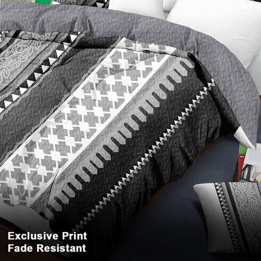 3-Piece Black & White Tribal Pattern Bedding Set (Queen/King/Cal King)