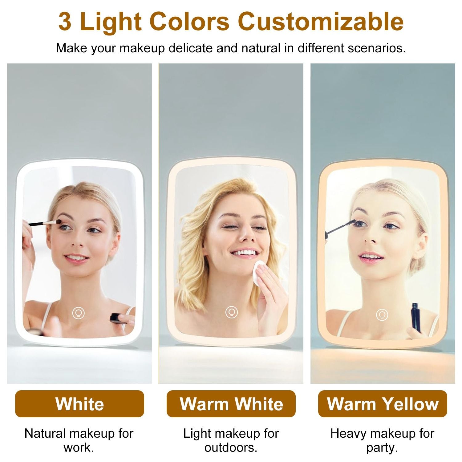 5.98x8.62in Lighted Makeup Mirror Vanity Desk Mirror Small LED Mirror