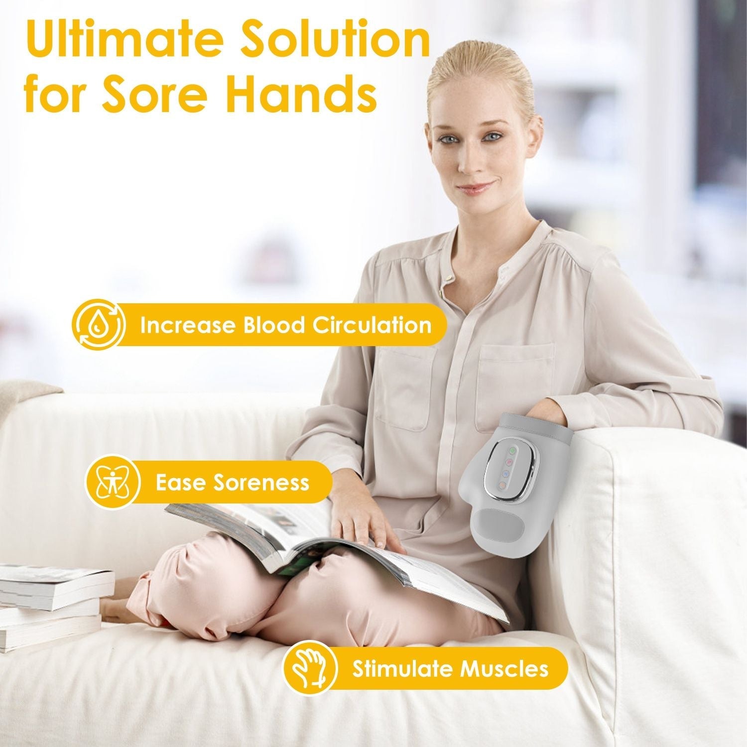 Hand Massager With Heat Compression Cordless Hand Massager for