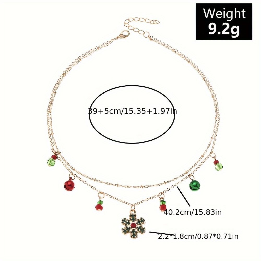 Fashionable Bell Snow Necklace Double Layer Clavicle Chain Women's