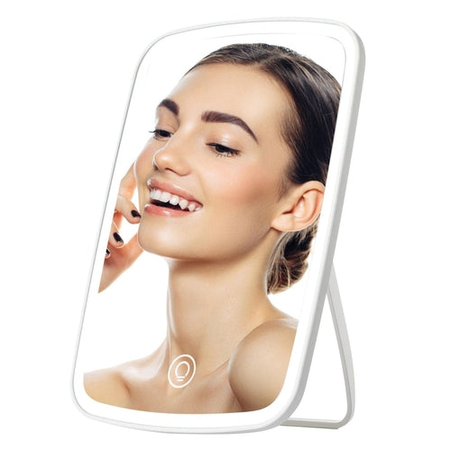 5.98x8.62in Lighted Makeup Mirror Vanity Desk Mirror Small LED Mirror