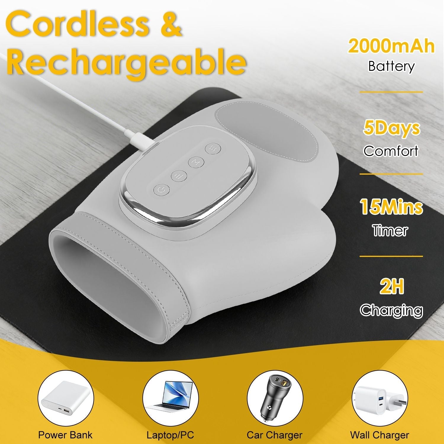 Hand Massager With Heat Compression Cordless Hand Massager for