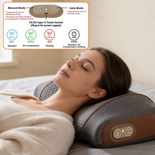 3-in-1 Neck Massager Pillow Ergonomic Massager with Heating Vibration