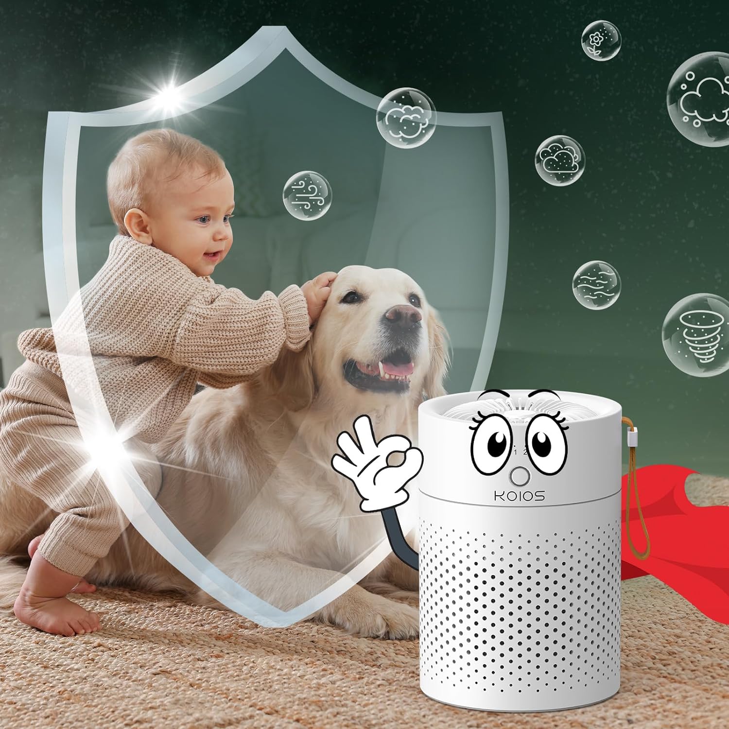 Air Purifiers For Home Bedroom H13 True HEPA Air Filter, Quiet Air