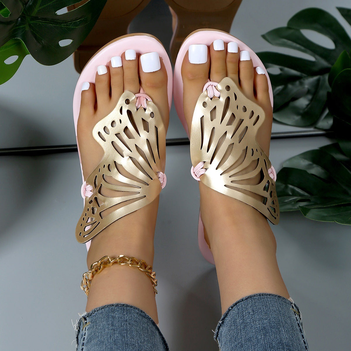 Fashion Hollow Butterfly Flip-Flops Summer Sandals For Women Casual
