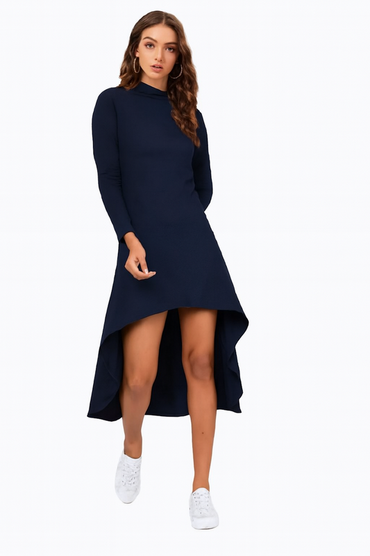 Women's A-line Dress-Navy (Size-XXS) | D08