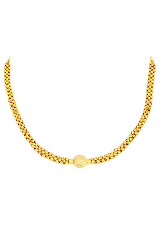Elegant Gold Beaded Ball Necklace