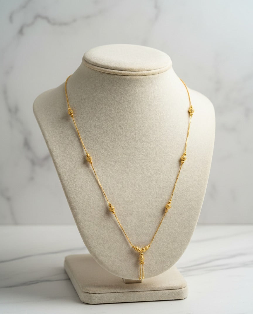 Elegant Gold-Plated Mangalsutra for Women with Black Beads-D03