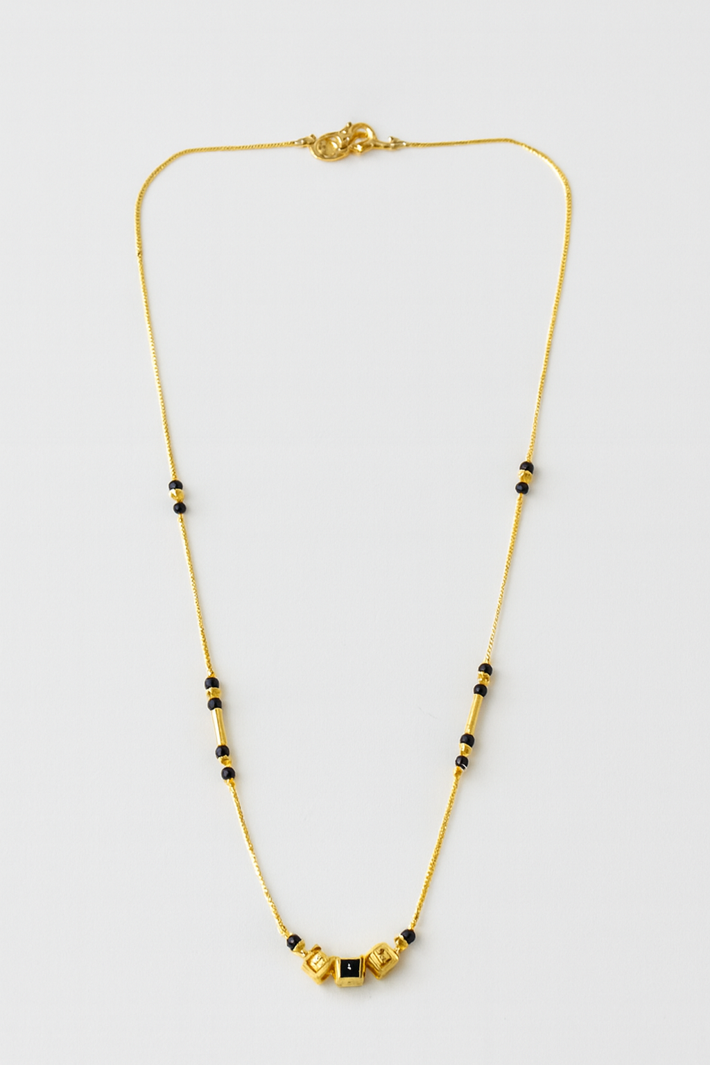 Gold Cube Bead Chain Necklace for Women